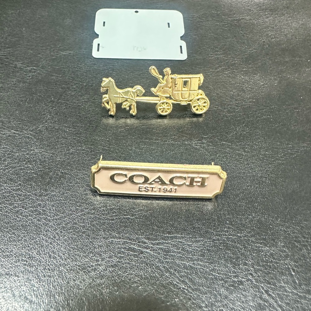 Coach replacement hardware with attachment plate.